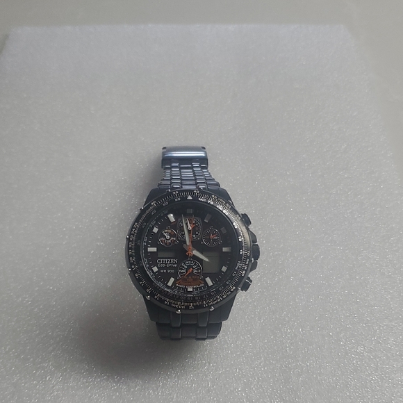 Citizen Eco-Drive Black and Orange Chronograph Watch - Picture 8 of 8